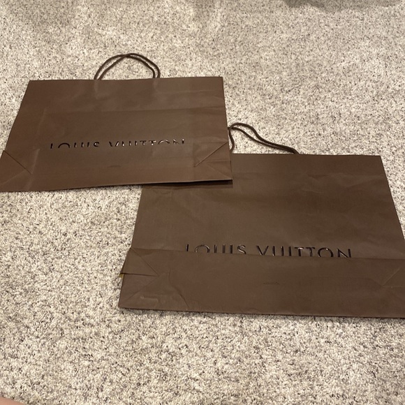 Louis Vuitton LV large brown paper gift tote shopping bags - Picture 7 of 10